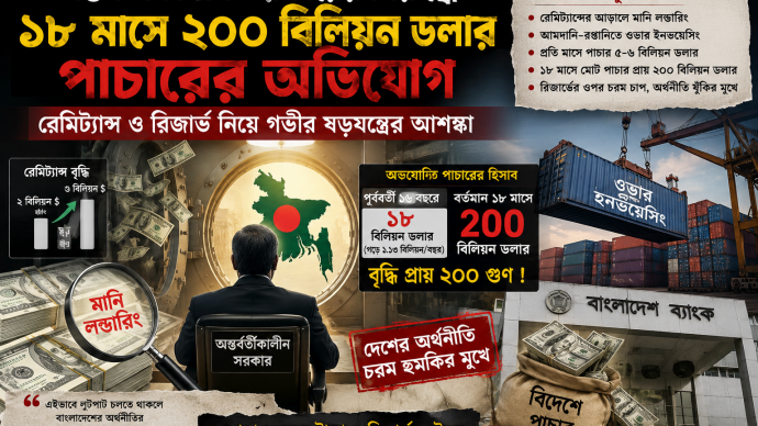 অন্তর্বর্তীকালীন সরকারের বিরুদ্ধে ১৮ মাসে ২০০ বিলিয়ন ডলার পাচারের অভিযোগ